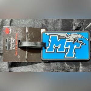 MT Blue and Black luggage tag